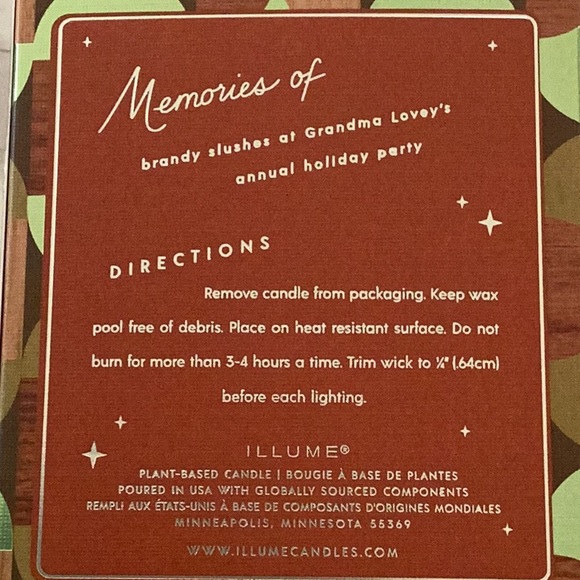 ILLUME Memories Of Brandied Pear 9.3 Oz Candle In decorative Glass With Gift Box - Picture 2 of 4